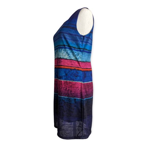 Desigual Sunset Stripe Sheath Dress Medium cobalt magenta - Picture 8 of 11